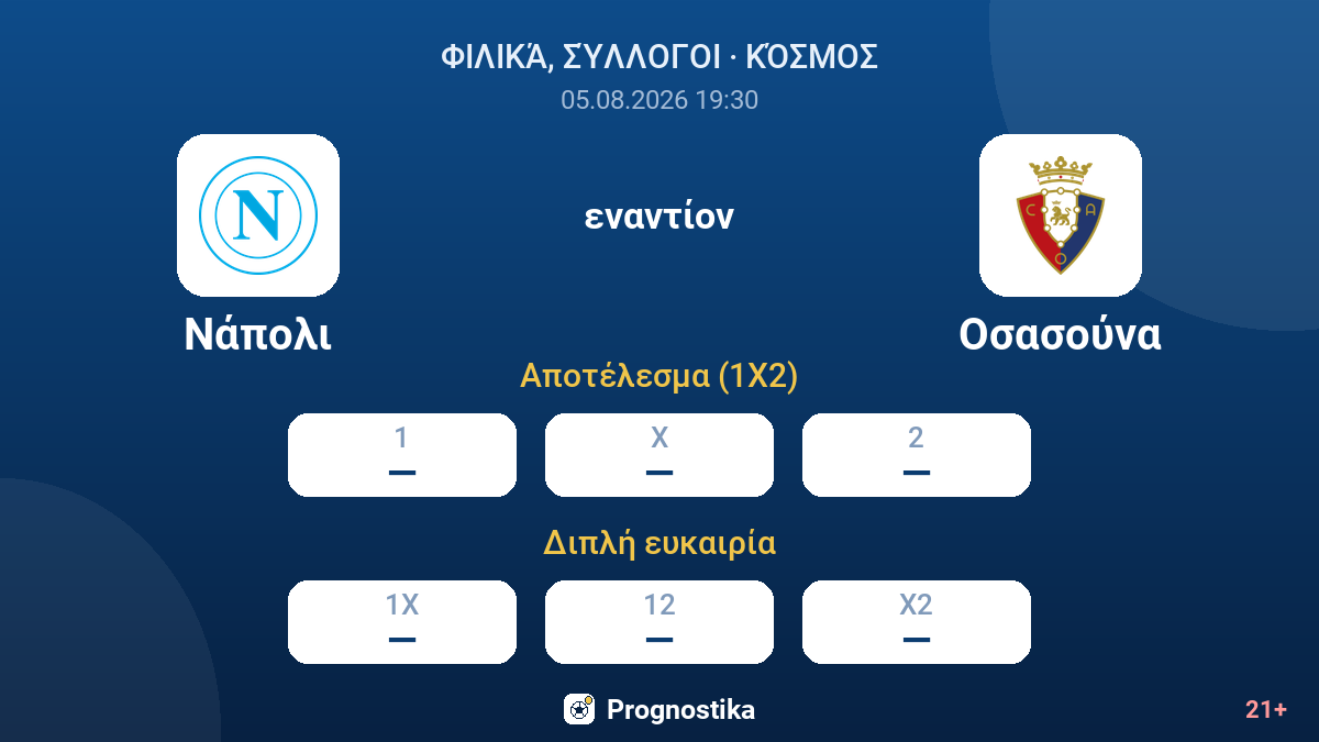 Νάπολι εναντίον Οσασούνα — αποδόσεις