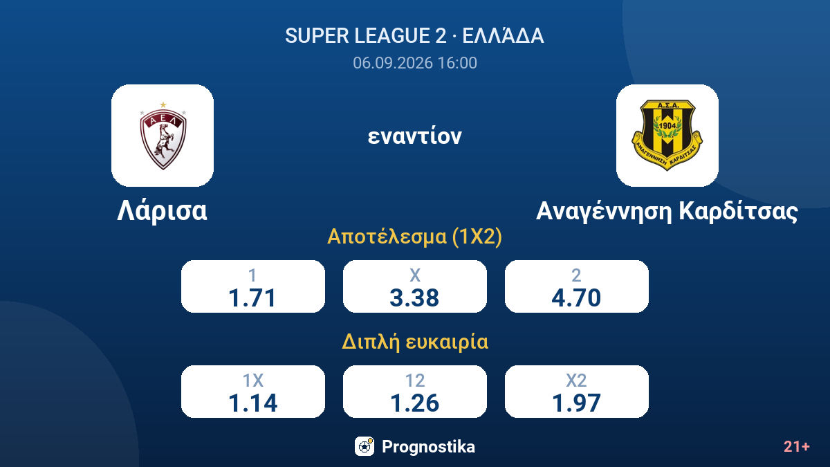 Λάρισα - Αναγέννηση Καρδίτσας — αποδόσεις