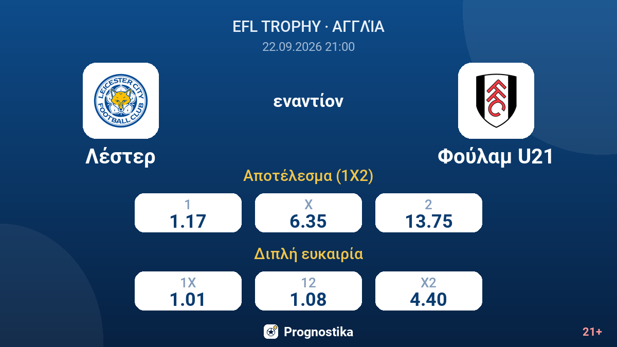 Λέστερ - Φούλαμ U21 — αποδόσεις