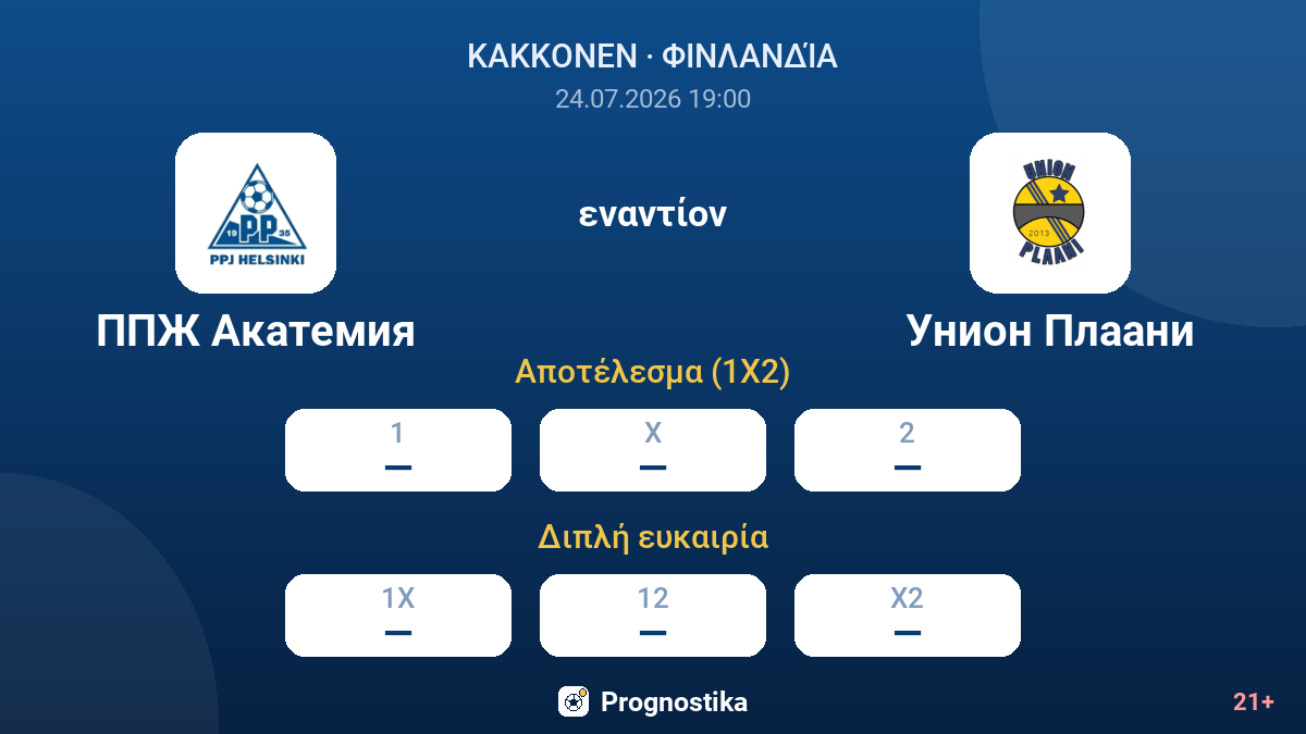 PPG Ακαδημία εναντίον Ουνιόν Πλαάνι — αποδόσεις