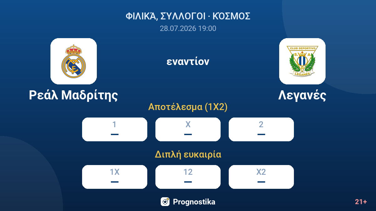 Ρεάλ Μαδρίτης εναντίον Λεγανές — αποδόσεις
